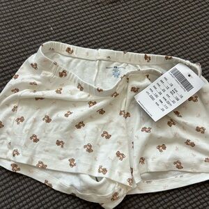 Brandy Melville White Teddy Bear Print Shorts